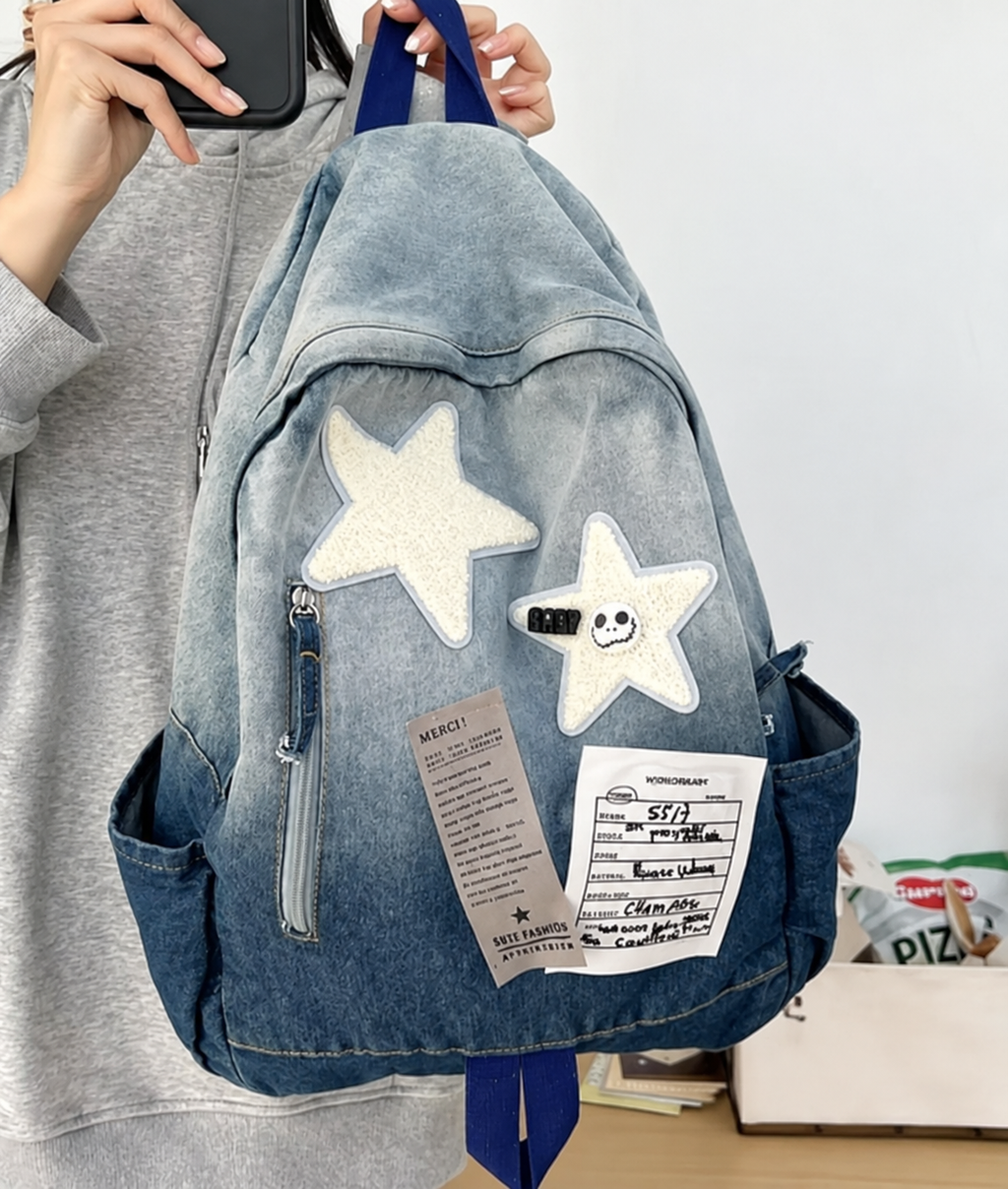Y2K Rebel Denim Backpack