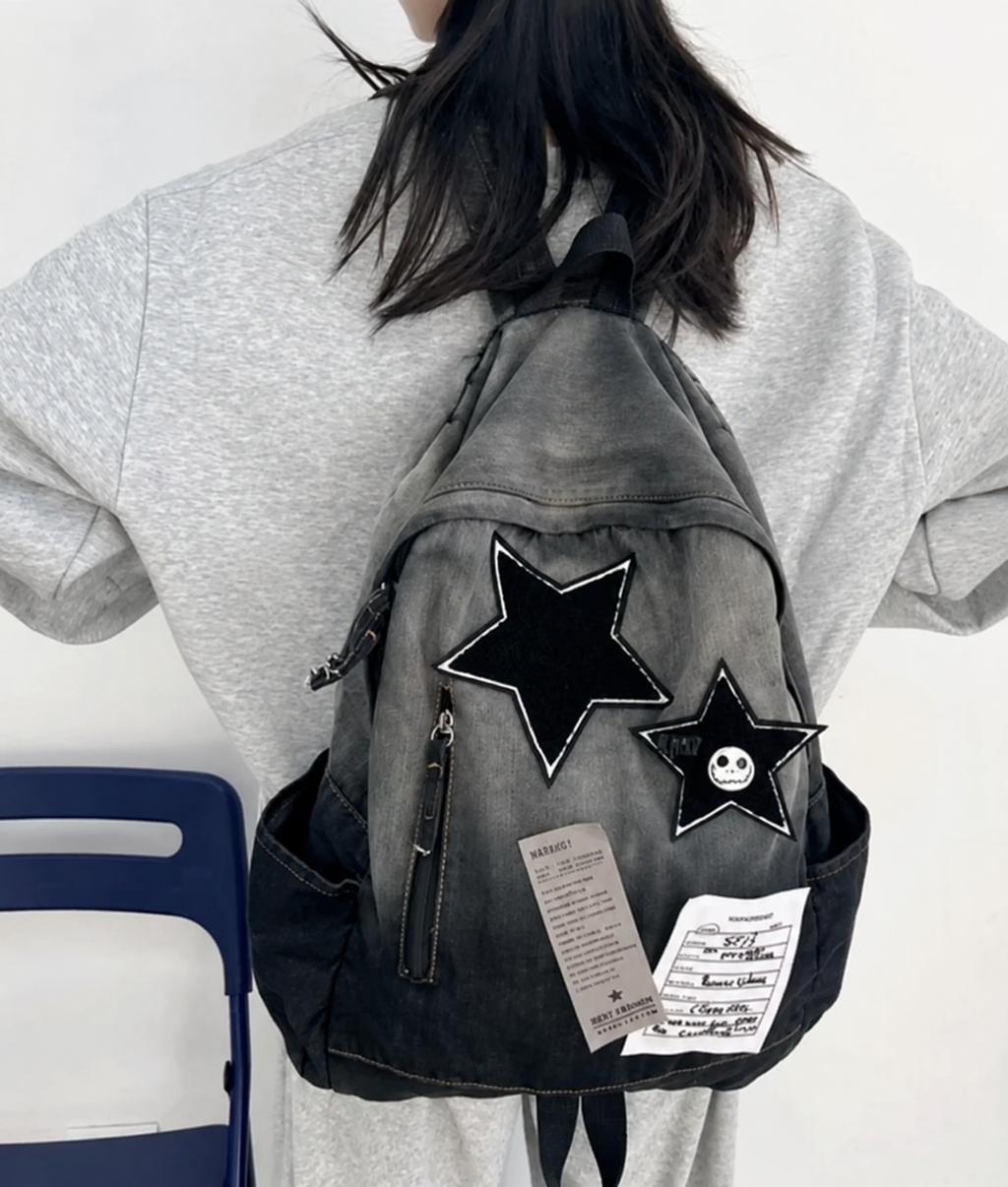 Y2K Rebel Denim Backpack