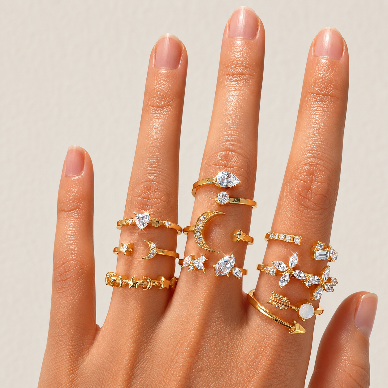 9 Pcs Stardust Ring Set