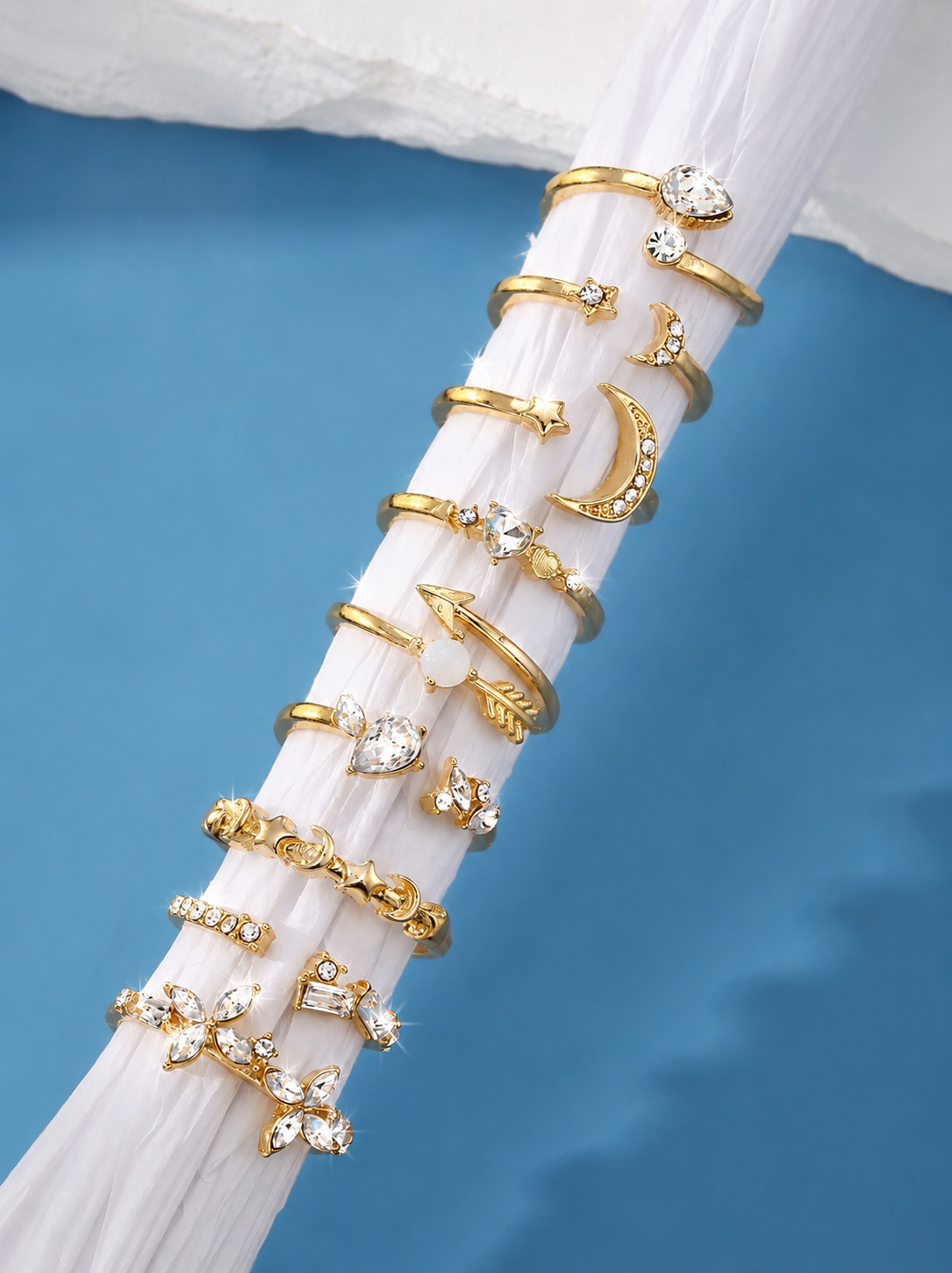 9 Pcs Stardust Ring Set