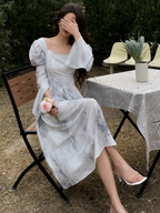 Tie-Dye Flare Sleeve Dress Elitaire