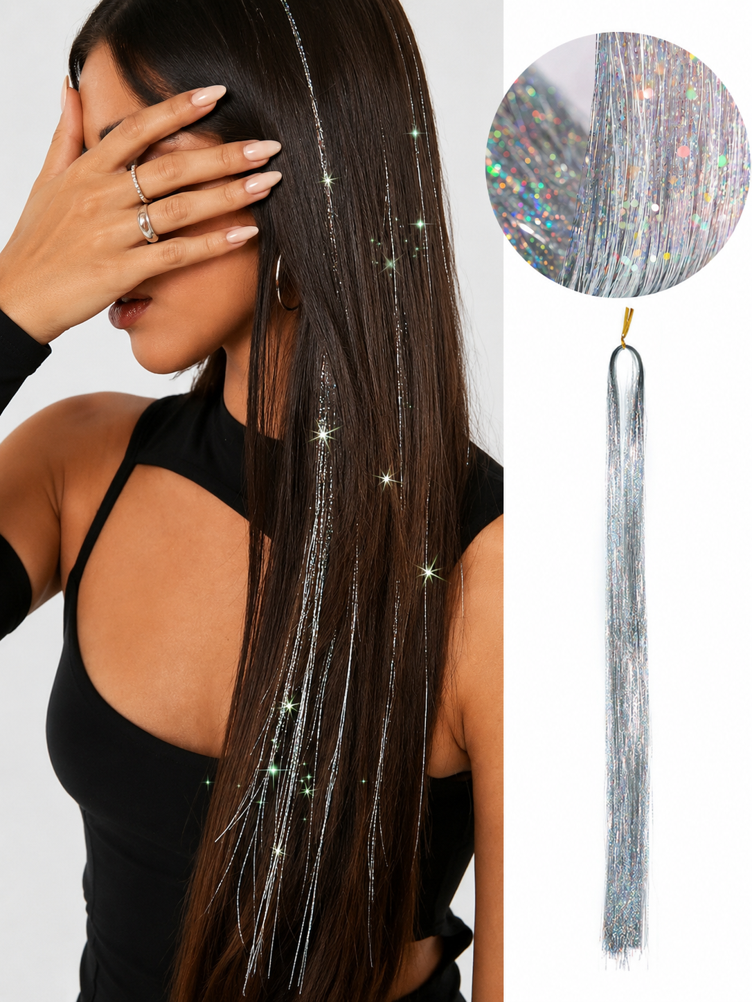 150-200/ Pack Hair Tinsel Strands Elitaire