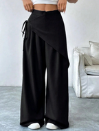 Cross Wrap Tie Loose Casual Pants Elitaire