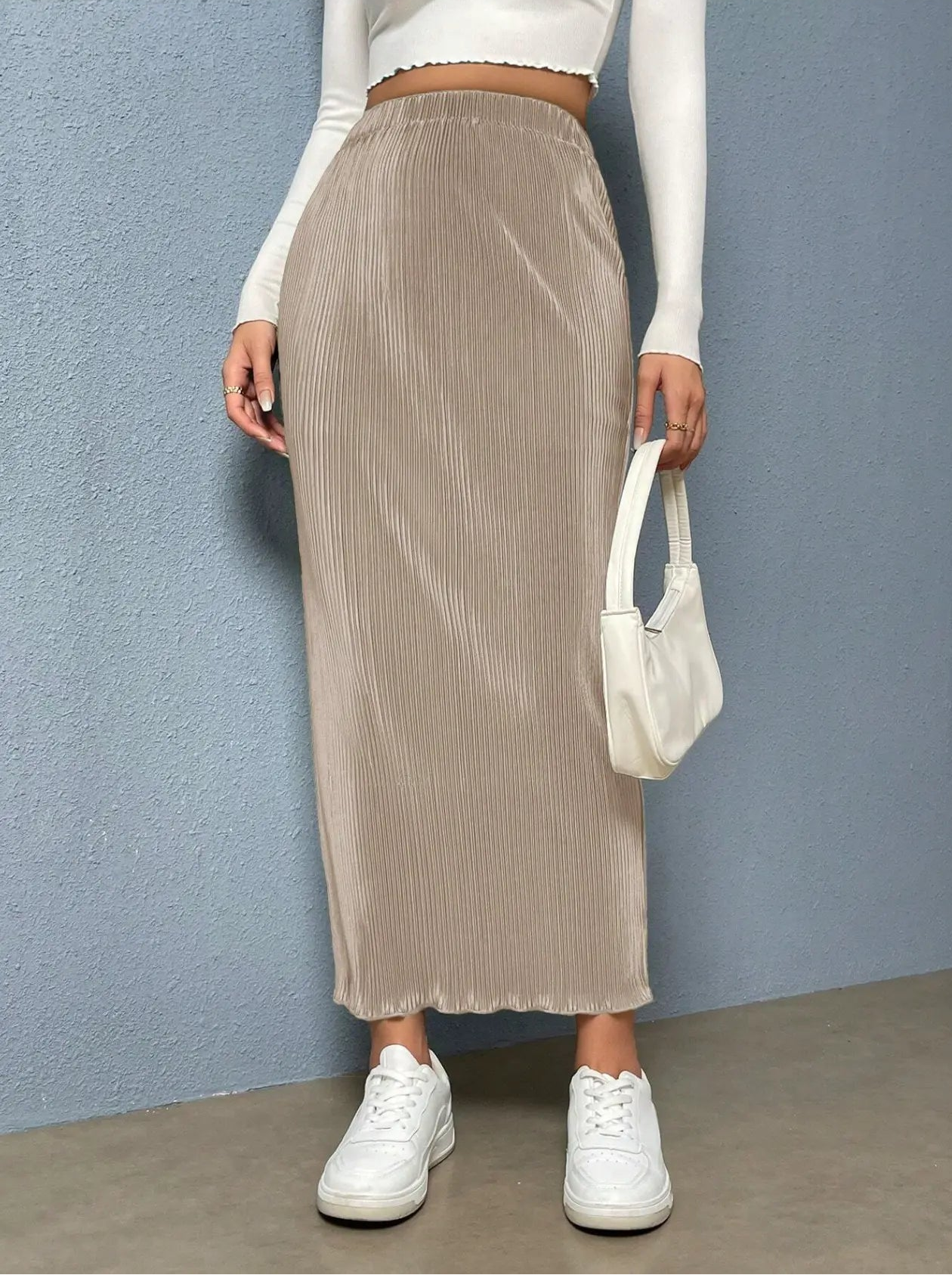 Rib-Knit Pencil Skirt Elitaire