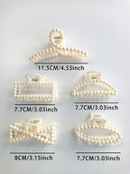 5 Pcs Pearl Hair Claw Set Elitaire