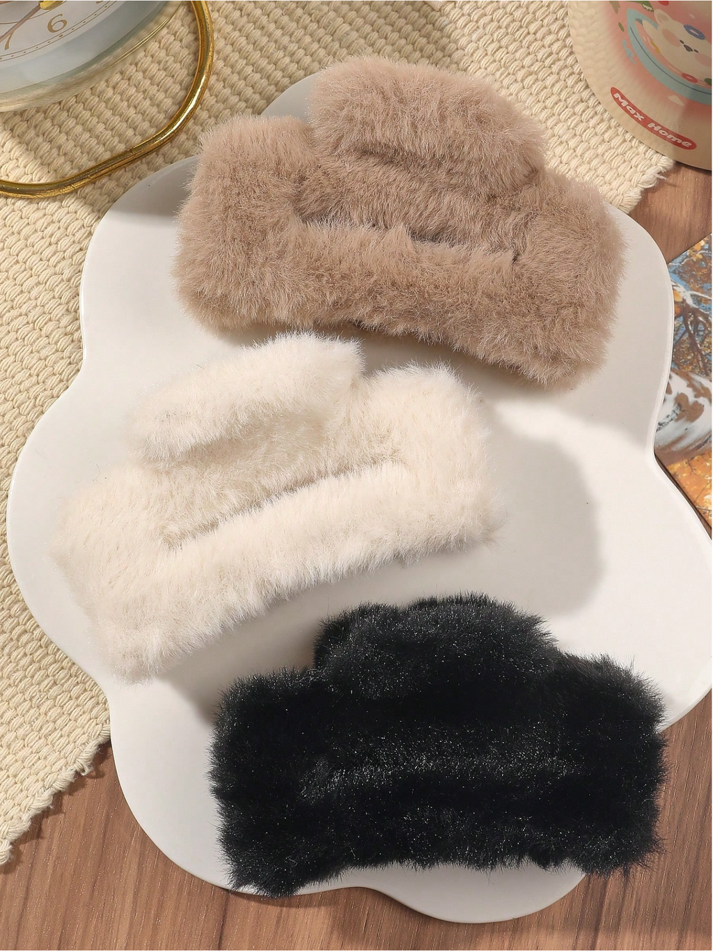 3 Pcs/Set Plush Hair Claws Elitaire