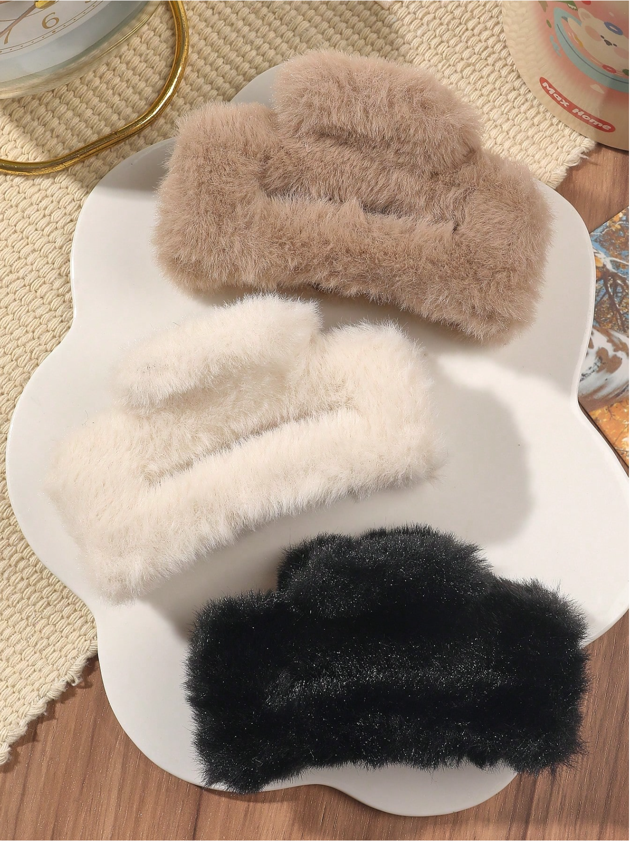 3 Pcs/Set Plush Hair Claws Elitaire