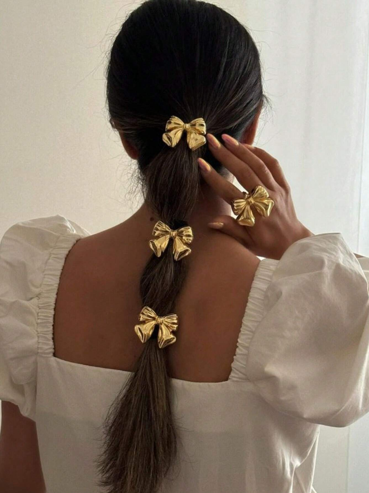 3 Pcs Metallic Hair Ties Elitaire