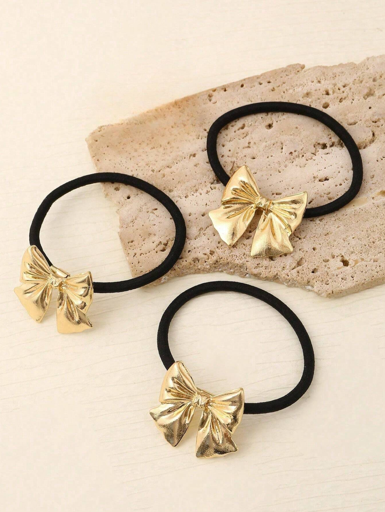 3 Pcs Metallic Hair Ties Elitaire