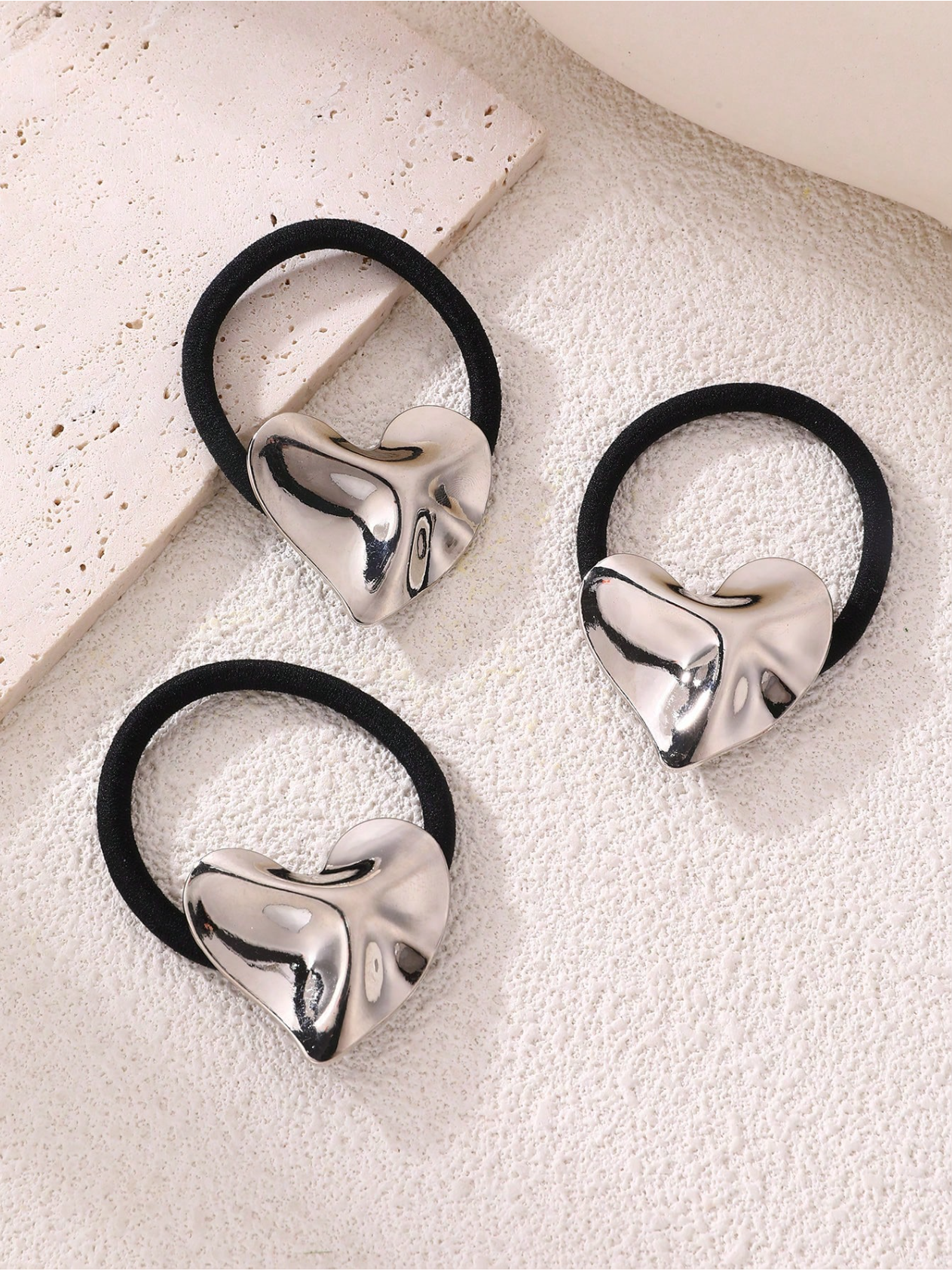 3 Pcs Metallic Hair Ties Elitaire
