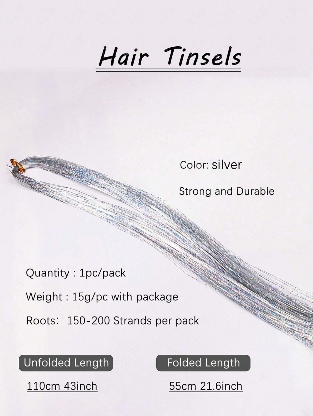 150-200/ Pack Hair Tinsel Strands Elitaire