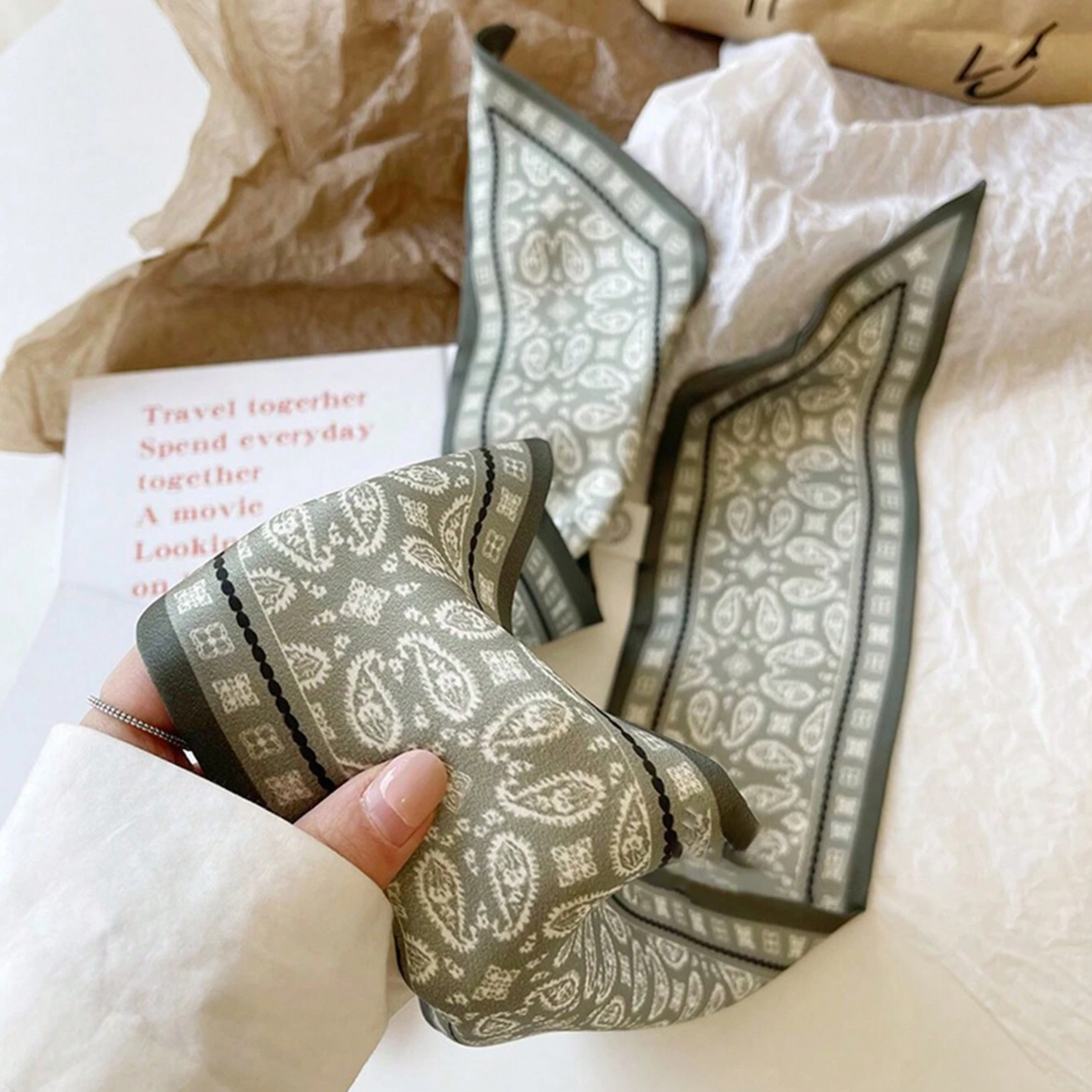 Aura Paisley Streamer Scarf Elitaire