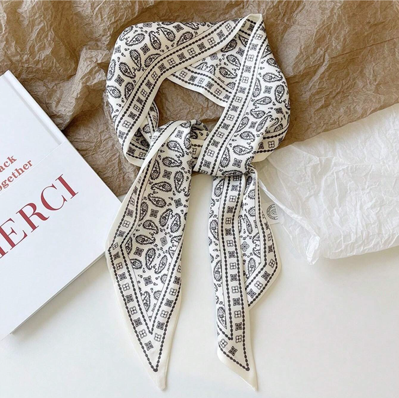 Aura Paisley Streamer Scarf Elitaire