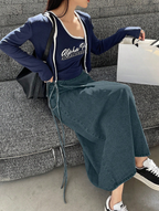 Tiered Denim Skirt Elitaire
