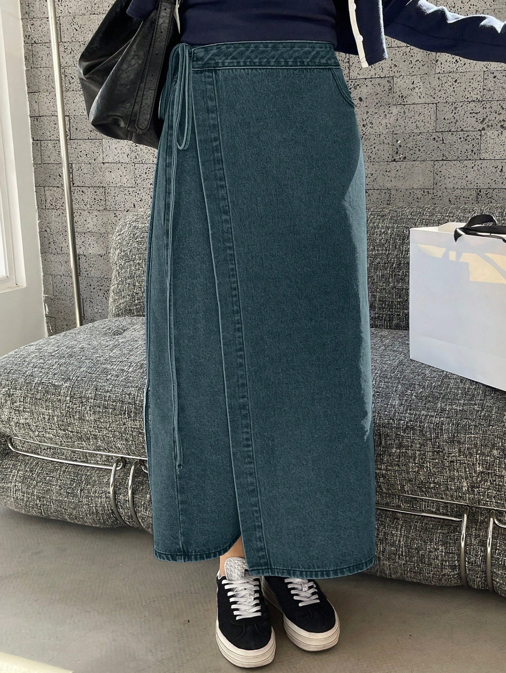 Tiered Denim Skirt Elitaire