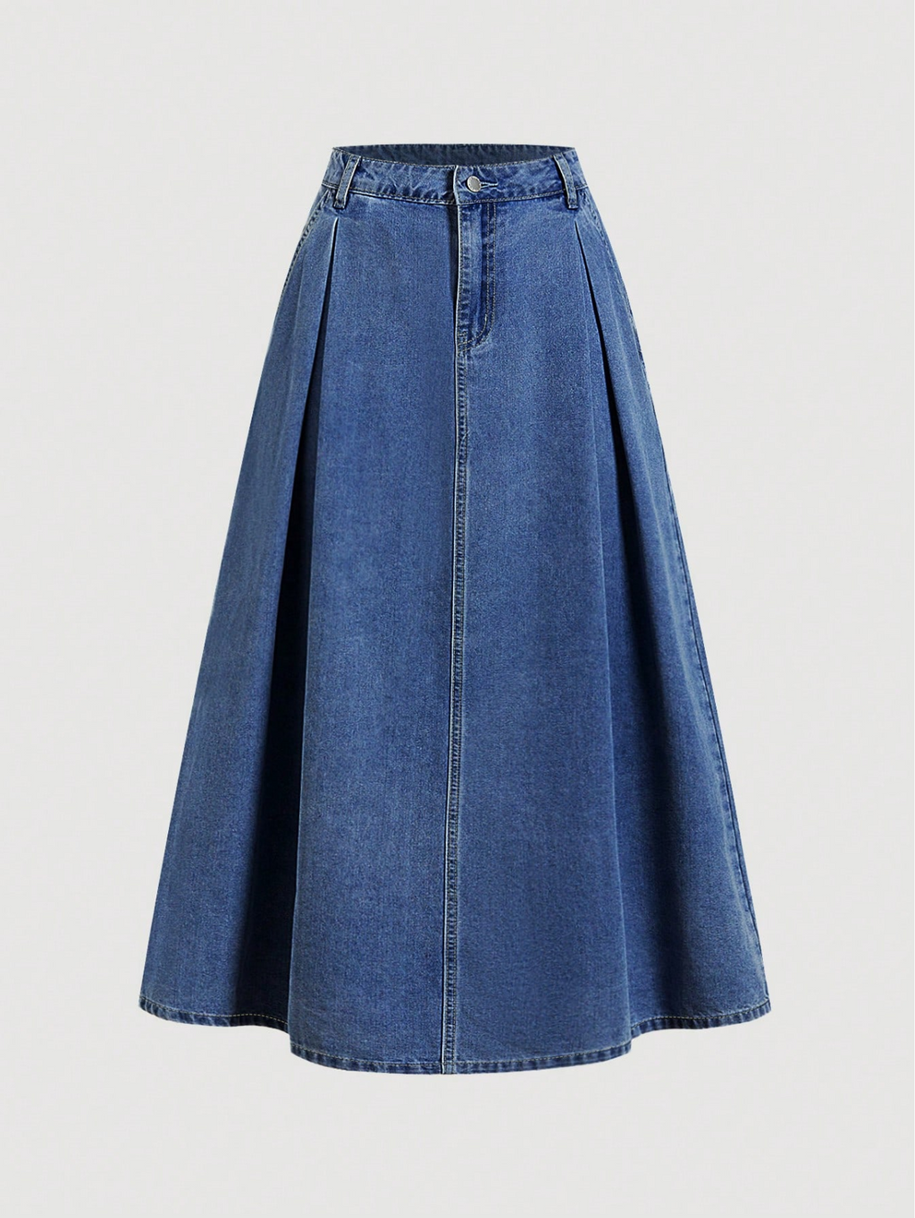 Ruched Denim Midi Skirt Elitaire