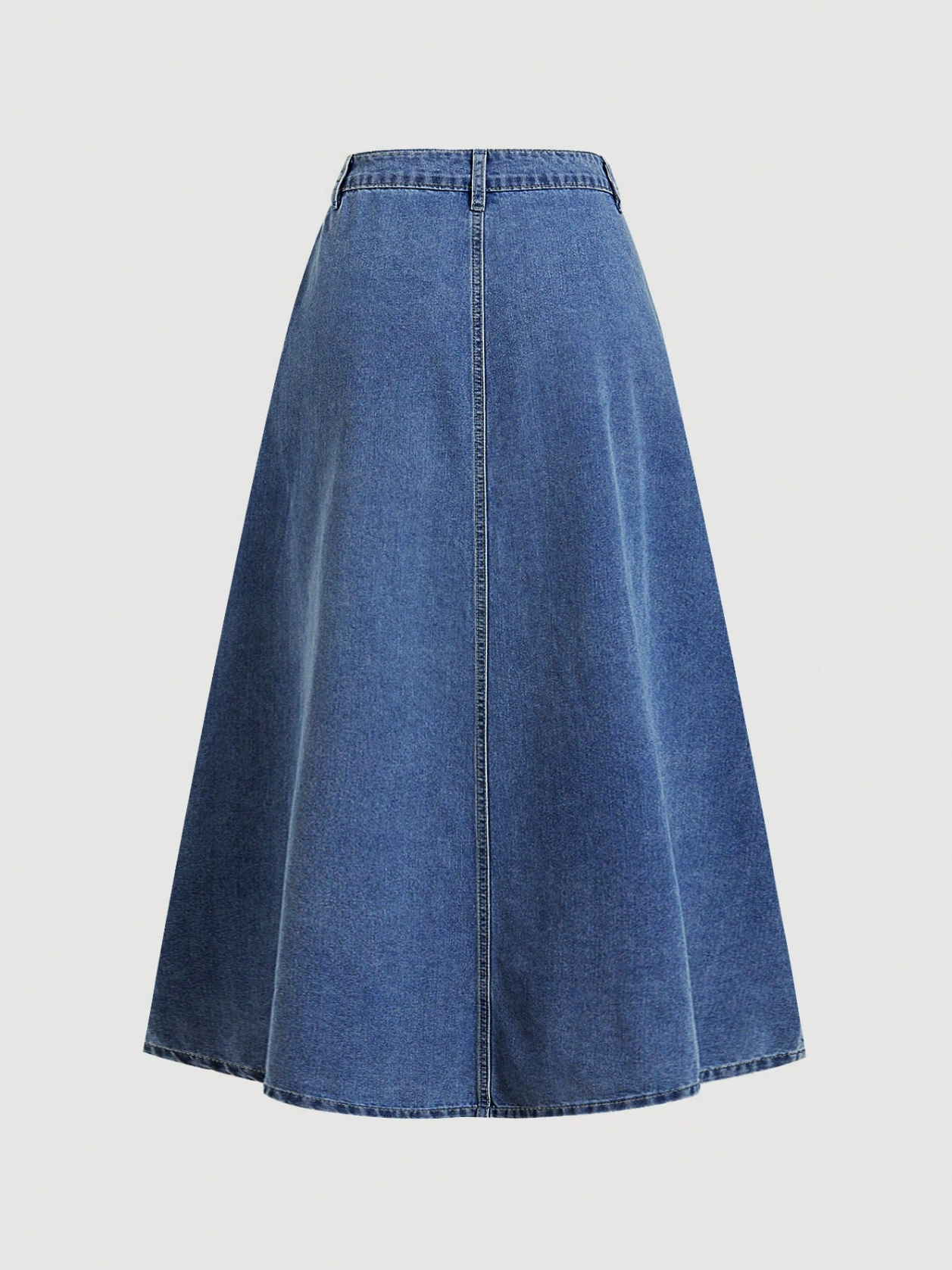 Ruched Denim Midi Skirt Elitaire