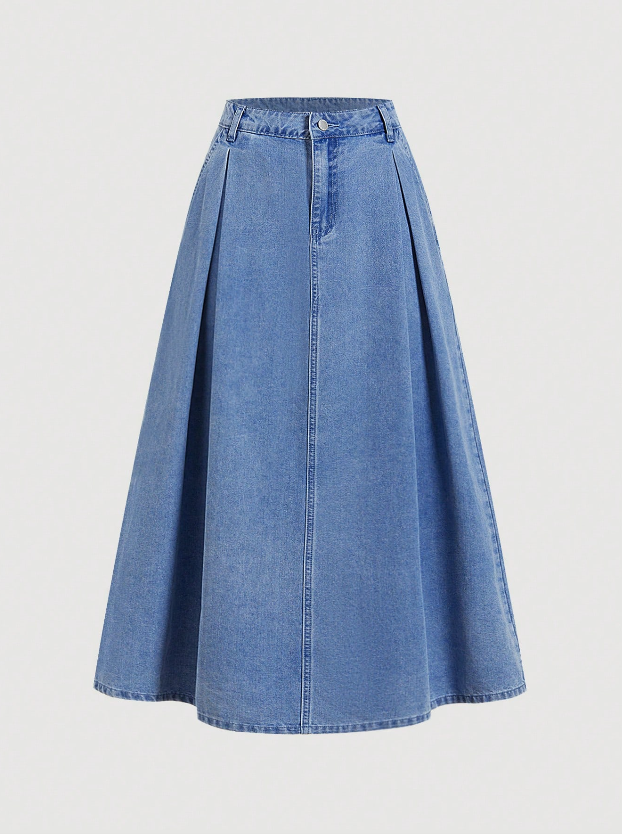 Ruched Denim Midi Skirt Elitaire