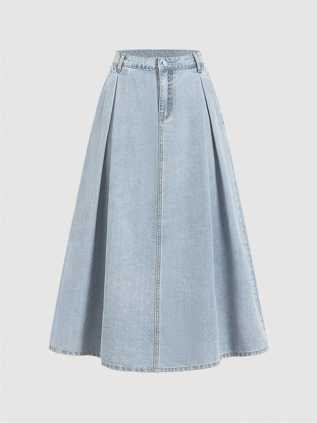 Ruched Denim Midi Skirt Elitaire