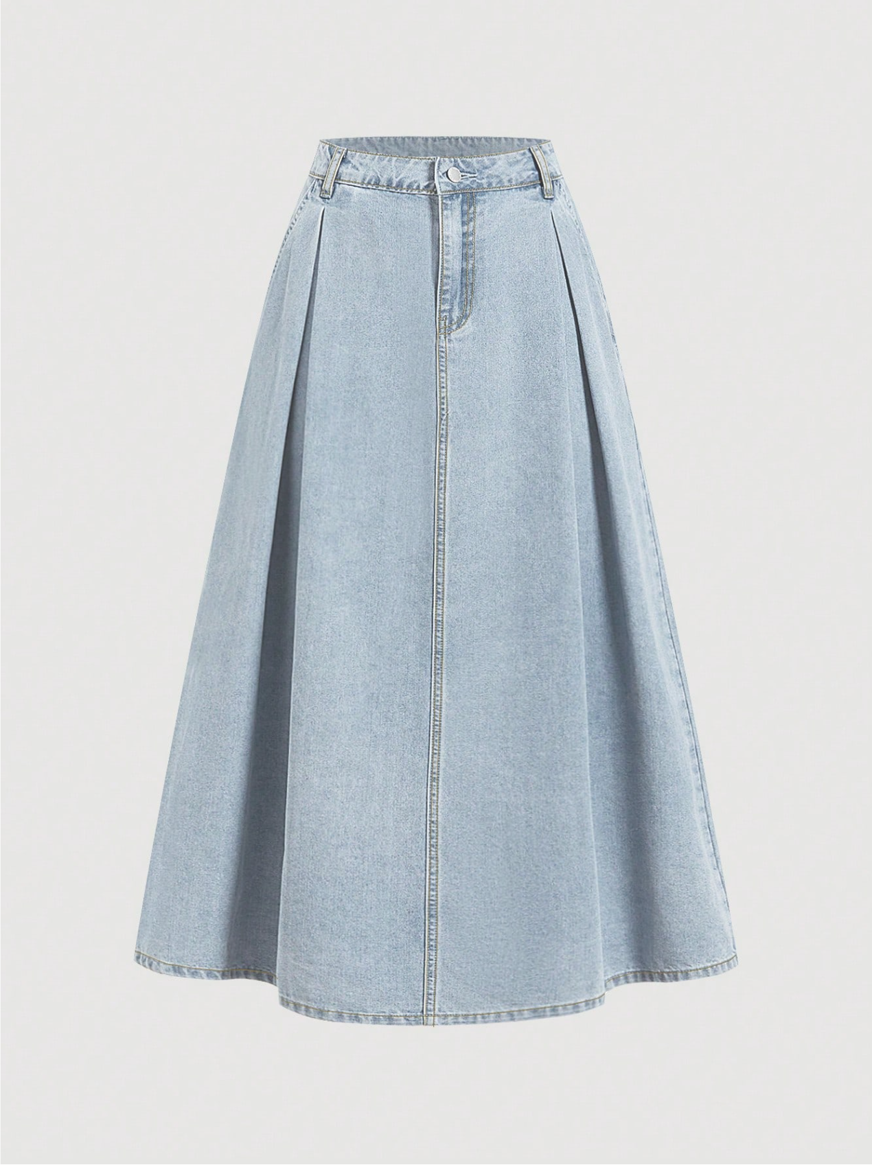 Ruched Denim Midi Skirt Elitaire