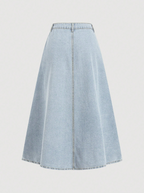 Ruched Denim Midi Skirt Elitaire