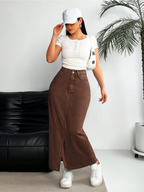 Split Denim Skirt Elitaire