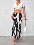 Pleated Lettuce Trim Skirt Elitaire