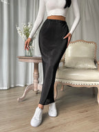 Rib-Knit Pencil Skirt Elitaire