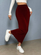 Rib-Knit Pencil Skirt Elitaire