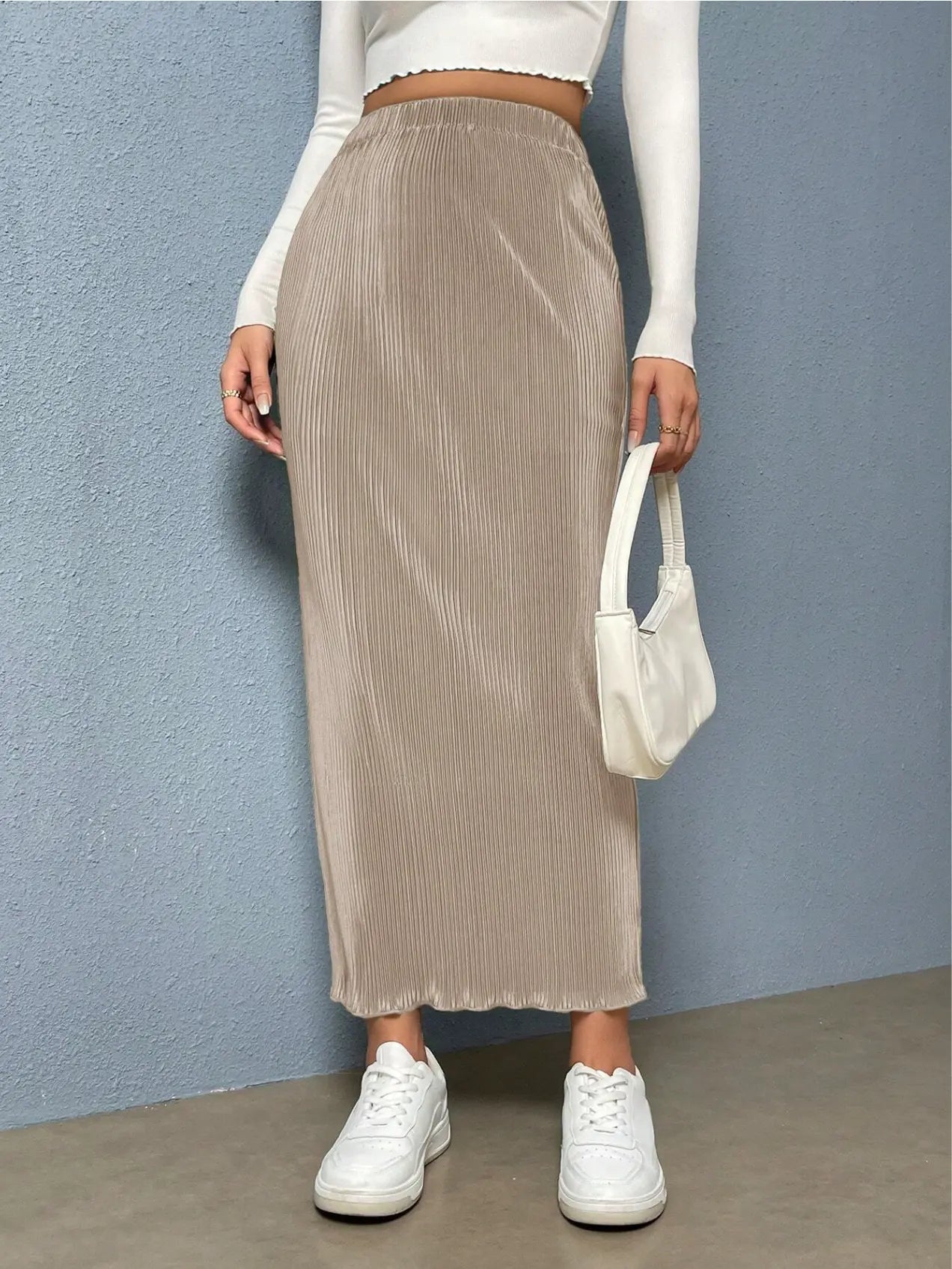Rib-Knit Pencil Skirt Elitaire