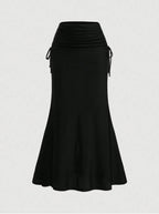 Drawstring Ruched Skirt Elitaire