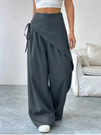 Cross Wrap Tie Loose Casual Pants Elitaire