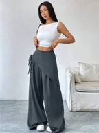 Cross Wrap Tie Loose Casual Pants Elitaire