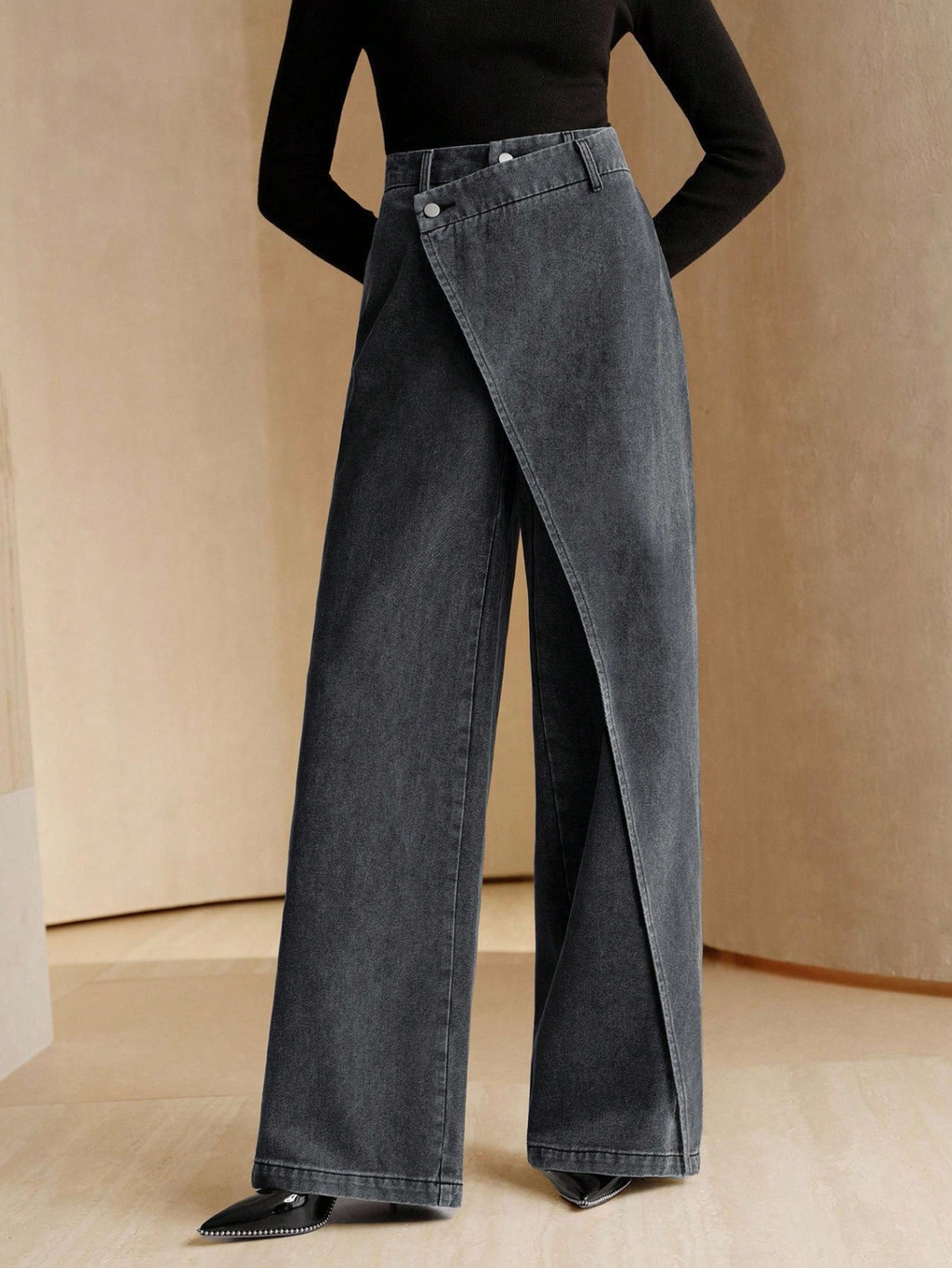 Asymmetrical Wrap Denims Elitaire