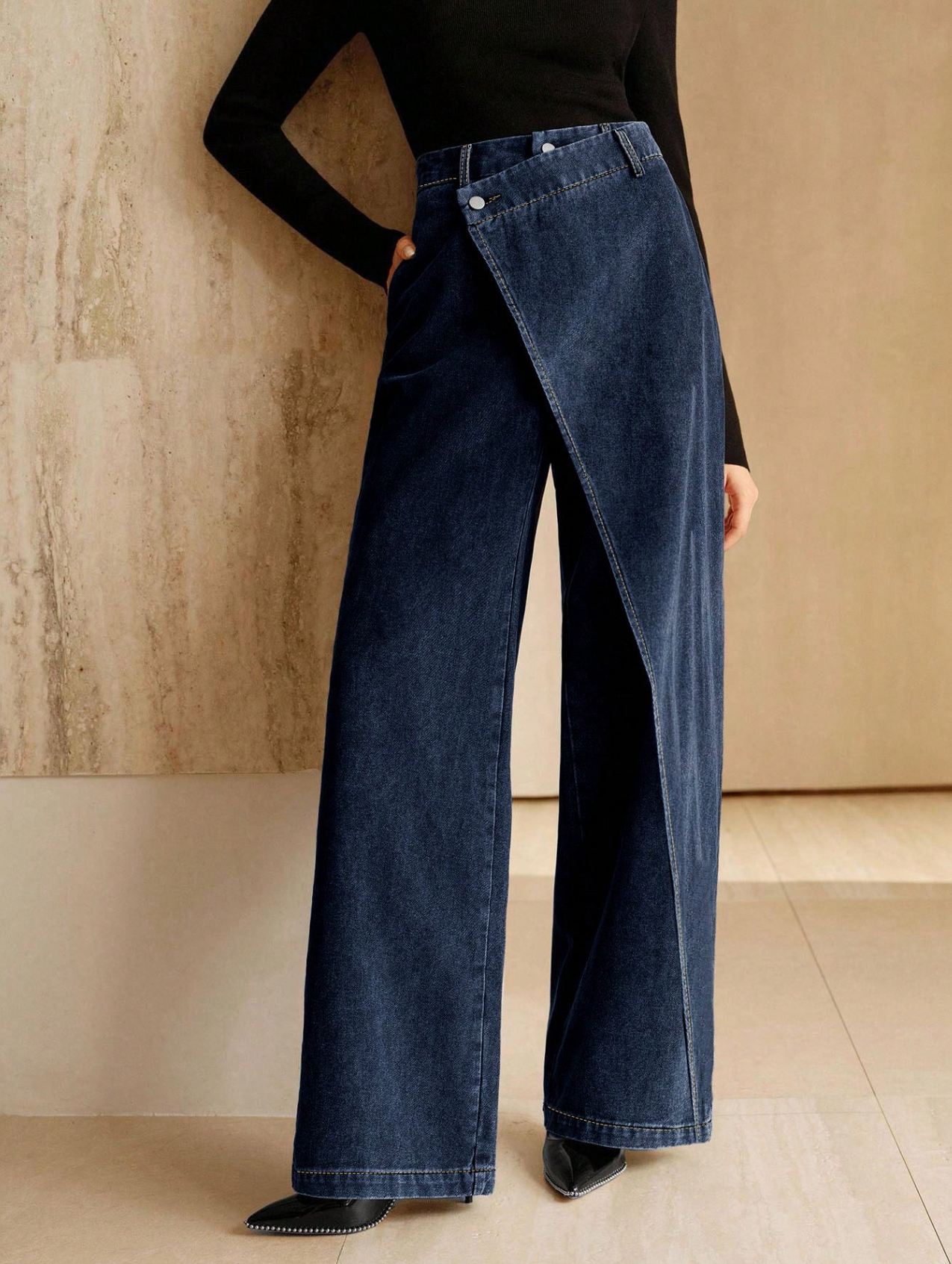 Asymmetrical Wrap Denims Elitaire