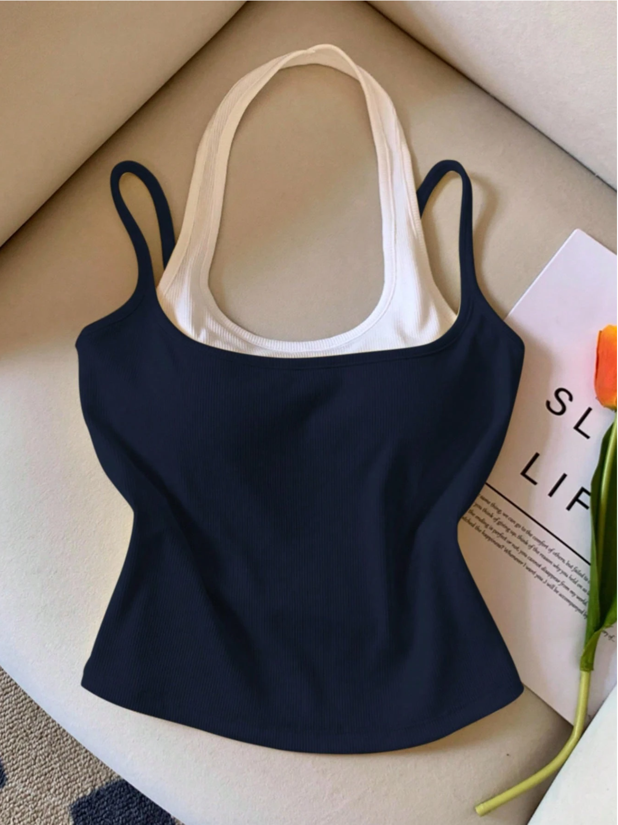 Duo-Tone Rib Cami Elitaire