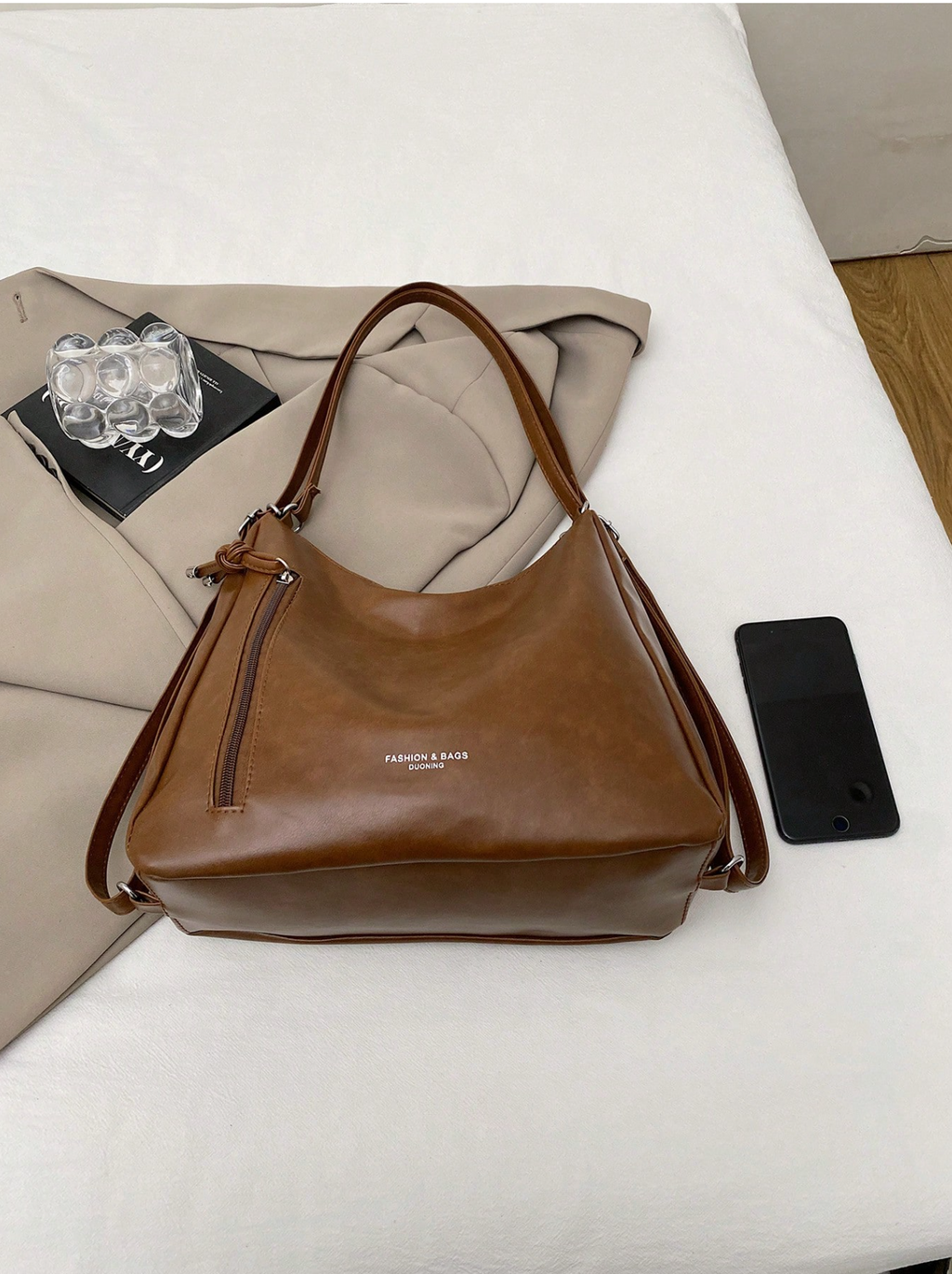 The Angled Zip Convertible Tote Elitaire
