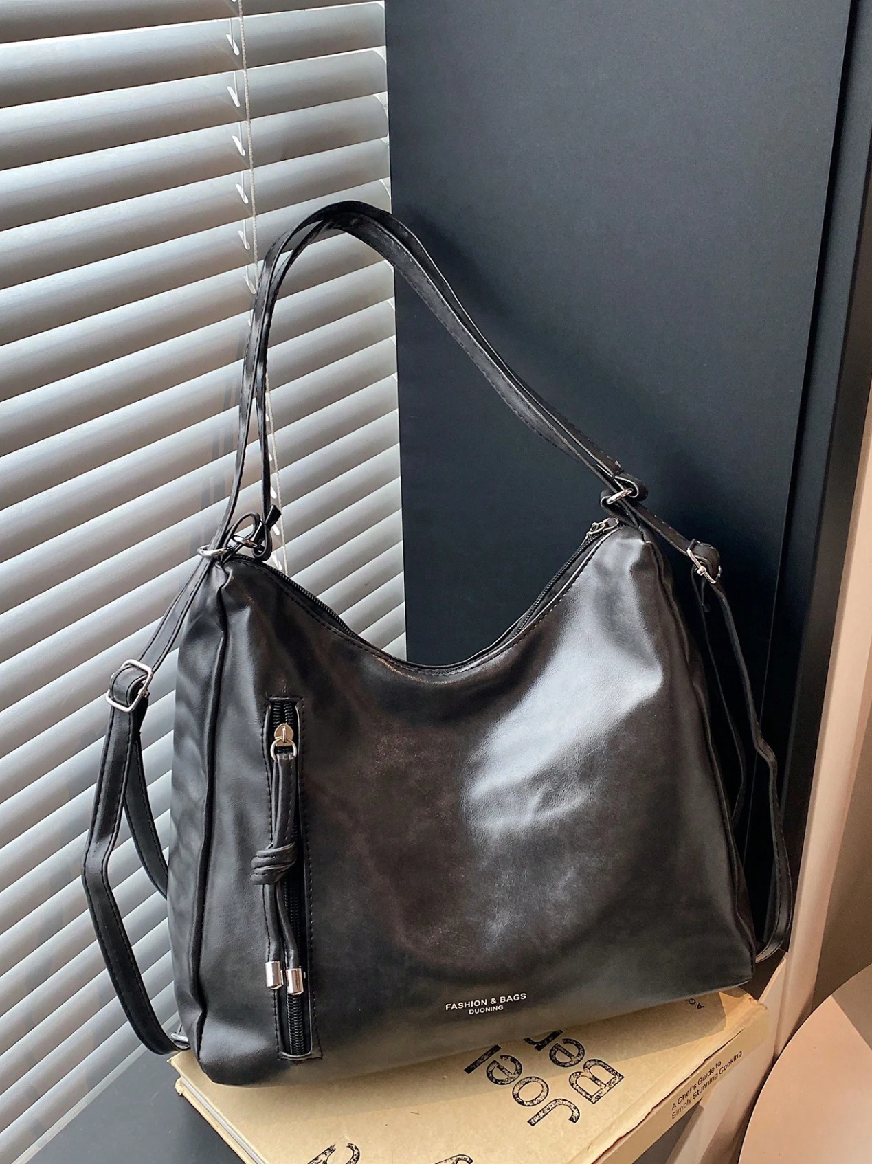 The Angled Zip Convertible Tote Elitaire