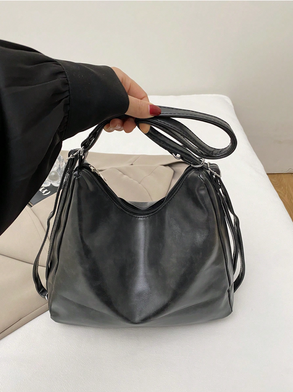 The Angled Zip Convertible Tote Elitaire