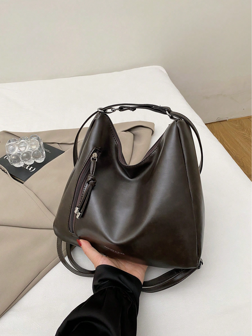 The Angled Zip Convertible Tote Elitaire