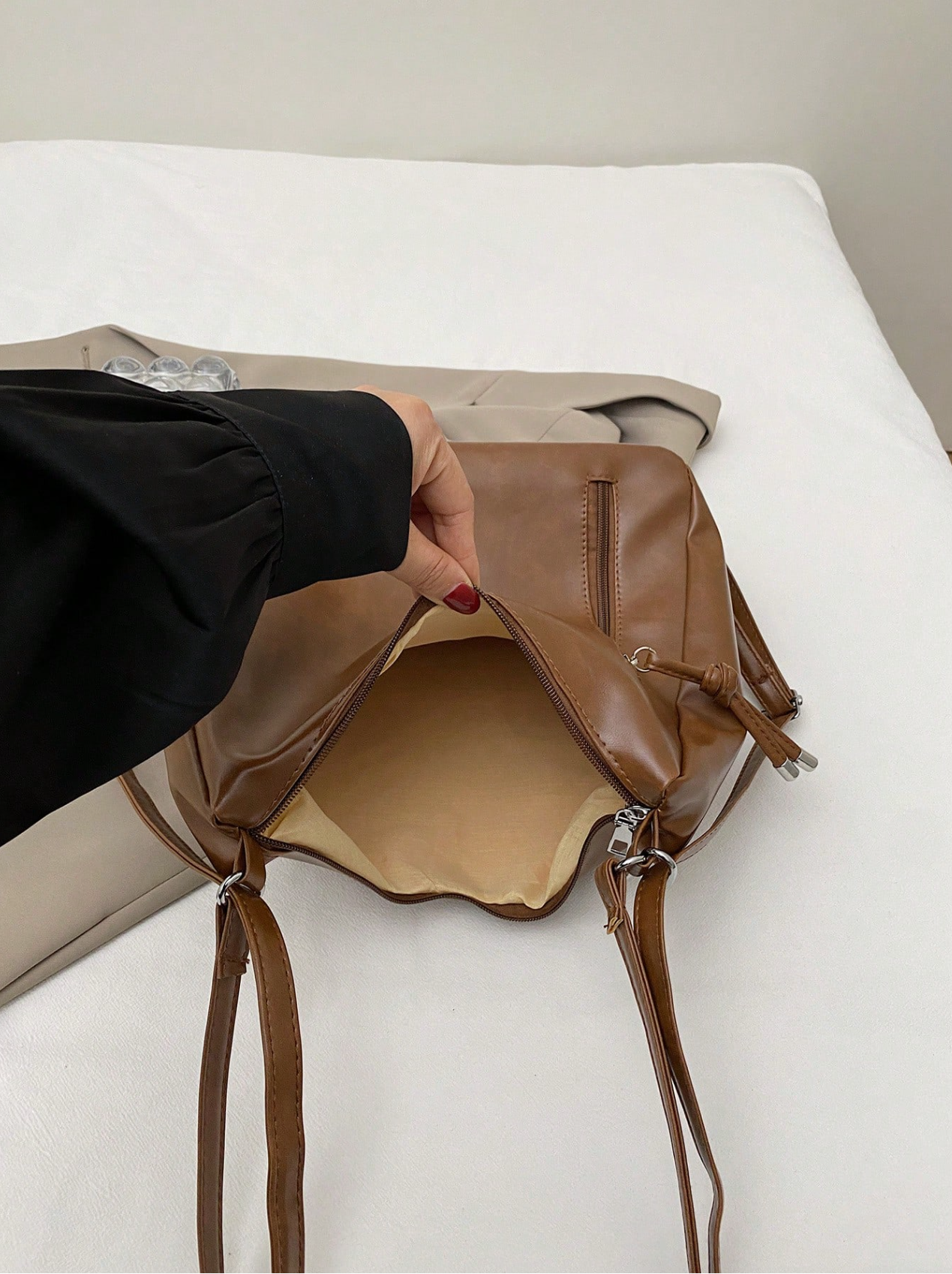 The Angled Zip Convertible Tote Elitaire
