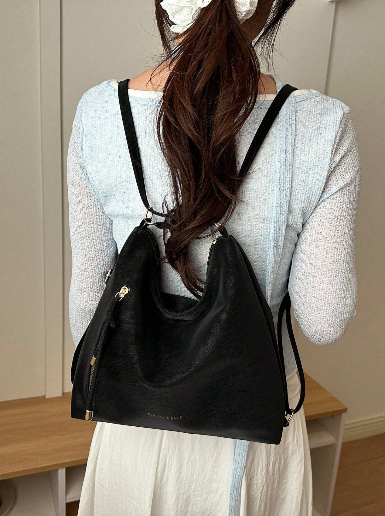 The Angled Zip Convertible Tote Elitaire