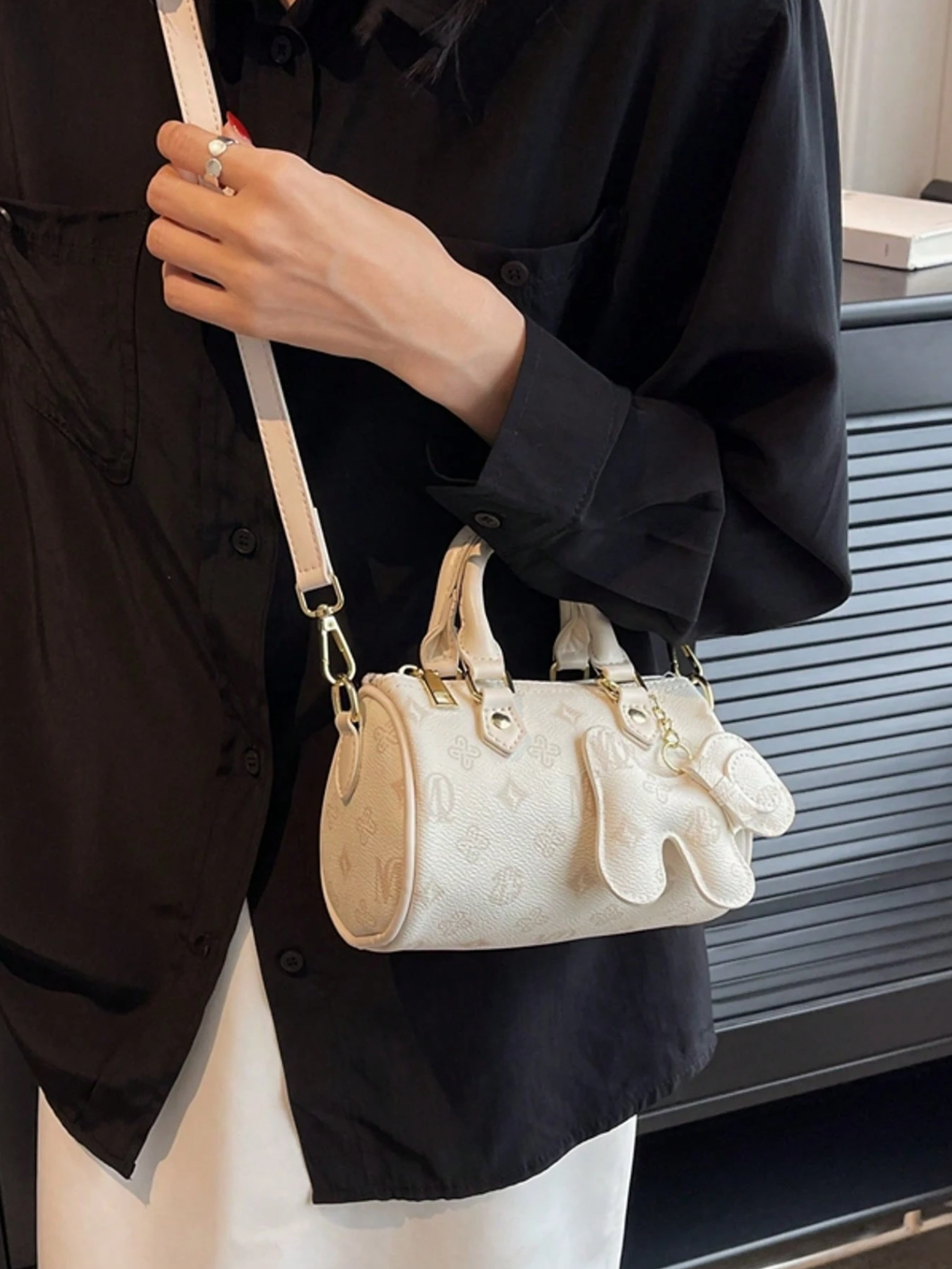 Quartz Monogram Barrel Bag Elitaire