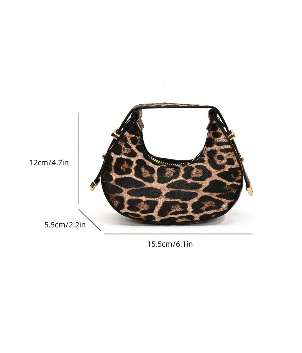 Leopard Lux Crescent Bag Elitaire