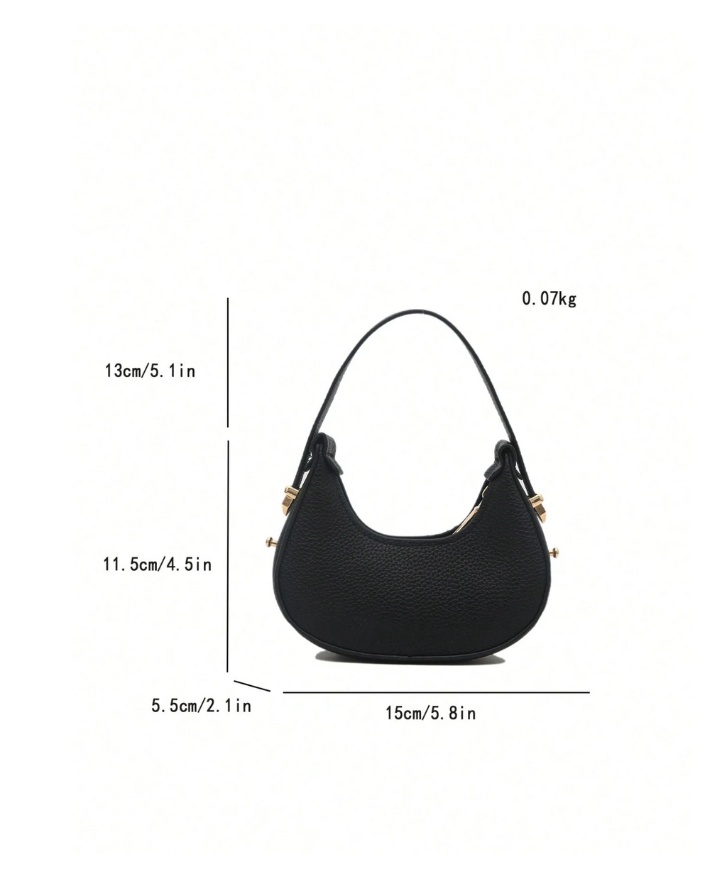 Pebbled Crescent Bag Elitaire