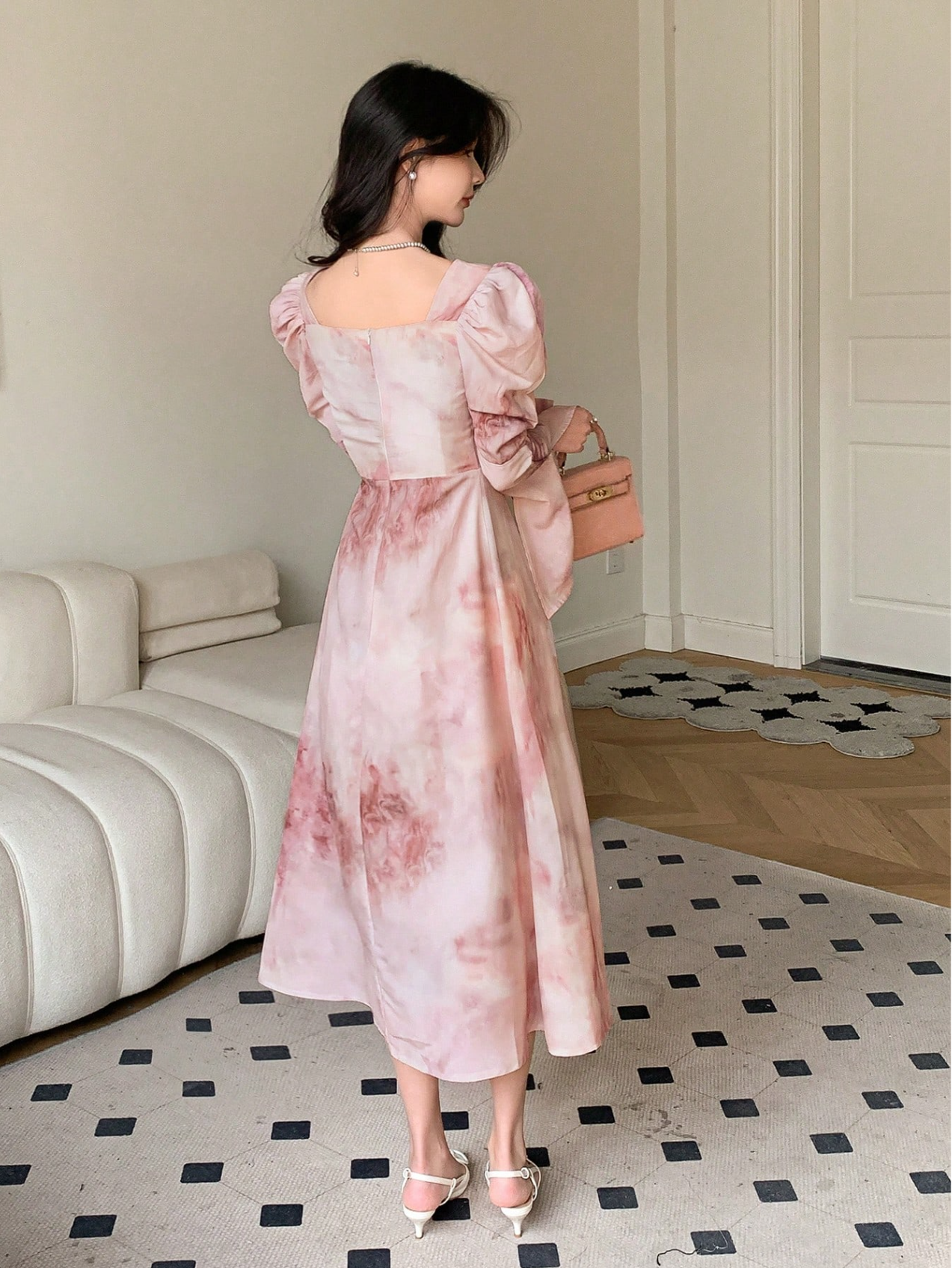 Tie-Dye Flare Sleeve Dress Elitaire