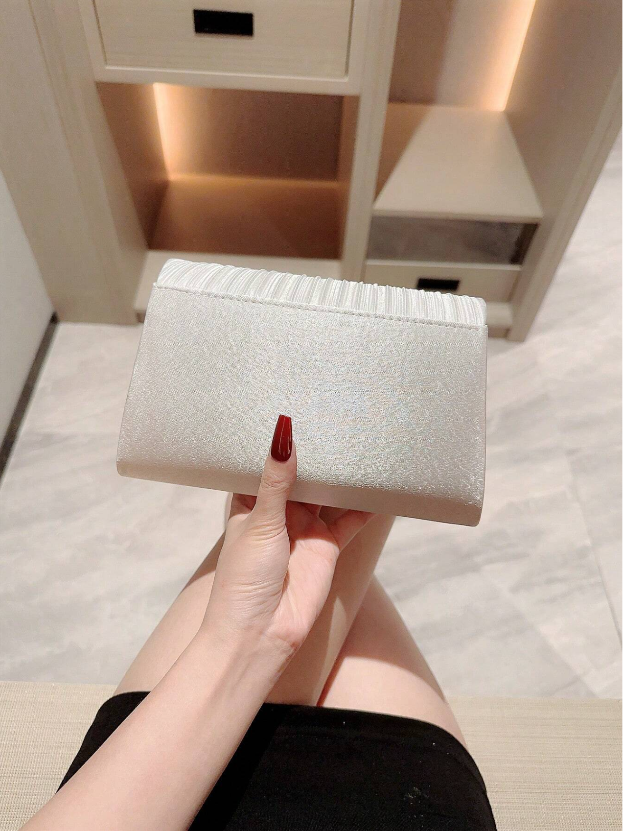 Luminous Pleated Clutch Elitaire