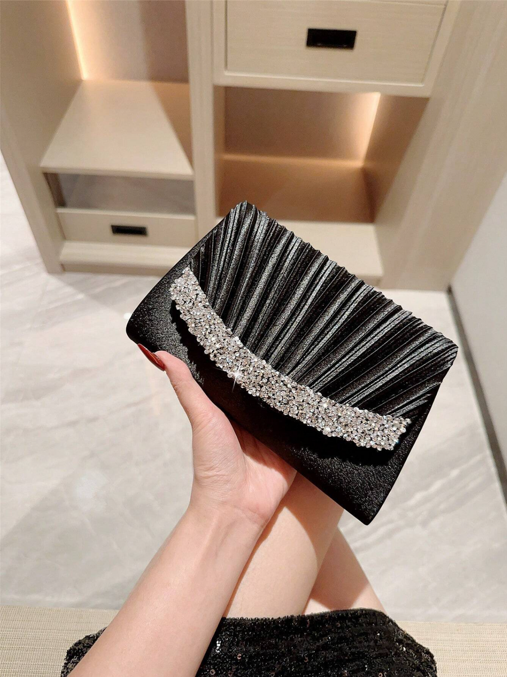 Luminous Pleated Clutch Elitaire