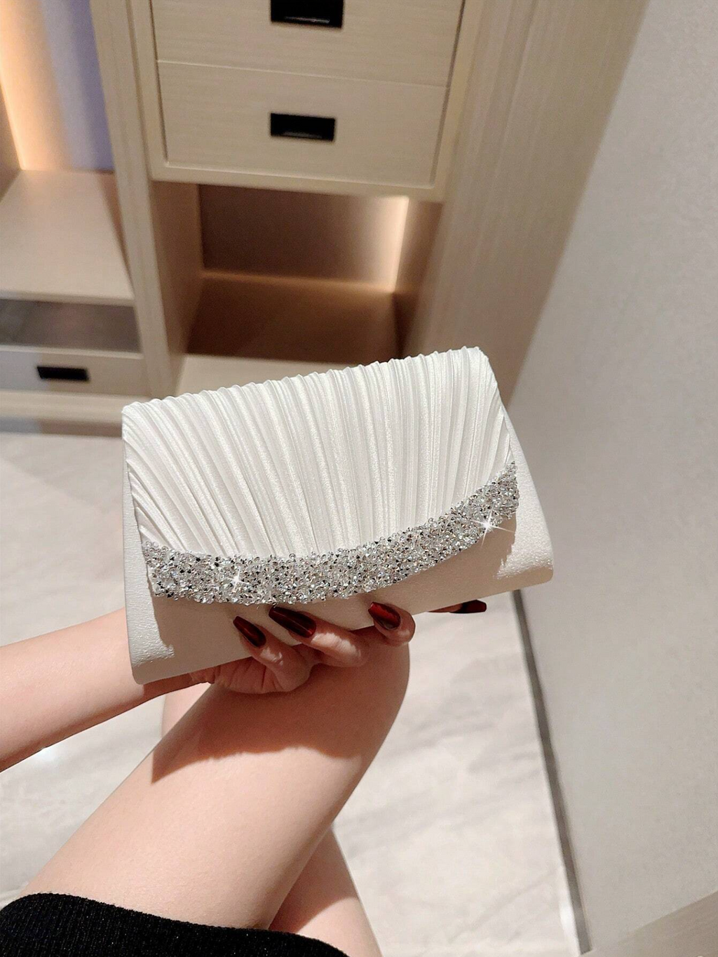 Luminous Pleated Clutch Elitaire