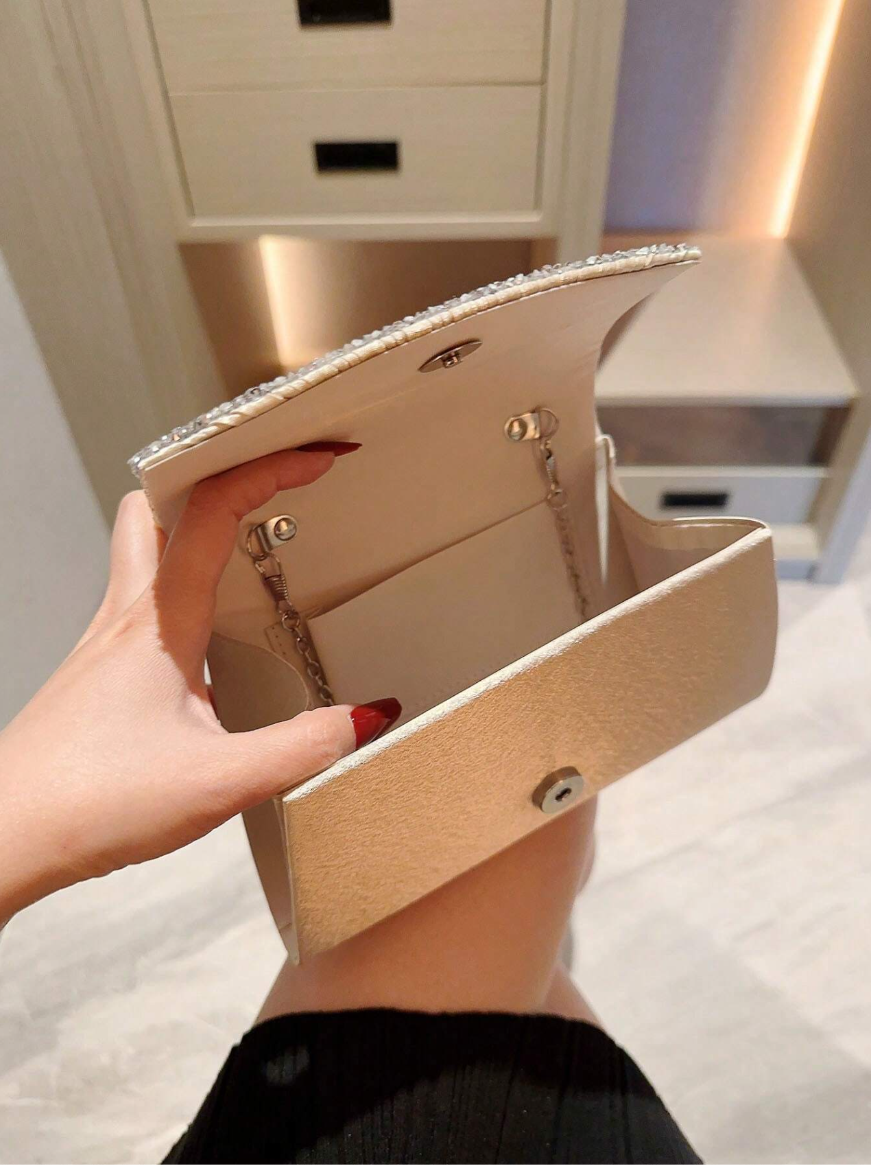 Luminous Pleated Clutch Elitaire